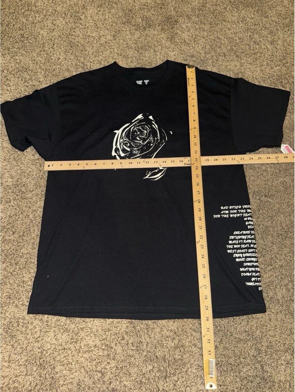 NEW! Vlone x Pop Smoke Tracklist Tee SS20 Men's Size XL NWOT